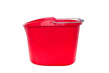 Red cleaning plastic bucket
