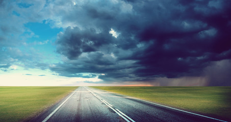 Wall Mural - hurricane tornado road background