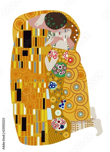 the kiss couple inspirated painting Tableau sur Toile