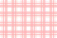 Plaid, Tartan, Check Pattern Pink And White. Design For Wallpaper, Fabric, Textile, Wrapping. Simple Background