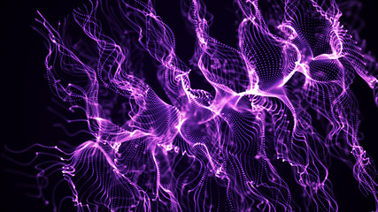 Poster - Abstract background of data flow. Dust particles.Futuristic technology element. 3D rendering.