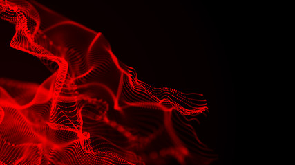 Poster - Abstract background of data flow. Dust particles.Futuristic technology element. 3D rendering.