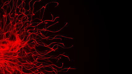 Poster - Abstract background of data flow. Dust particles.Futuristic technology element. 3D rendering.