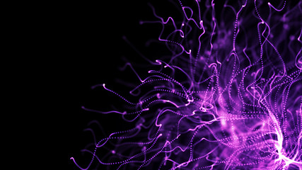 Poster - Abstract background of data flow. Dust particles.Futuristic technology element. 3D rendering.