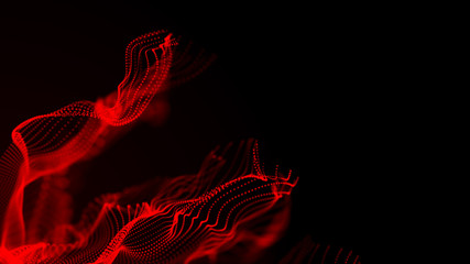 Poster - Abstract background of data flow. Dust particles.Futuristic technology element. 3D rendering.