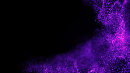 Poster - Abstract background of data flow. Dust particles.Futuristic technology element. 3D rendering.