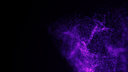 Poster - Abstract background of data flow. Dust particles.Futuristic technology element. 3D rendering.