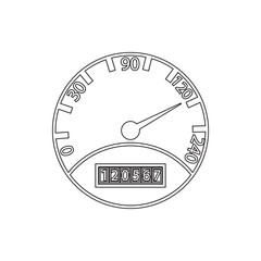Poster - speedometer icon. Element of measuring elements for mobile concept and web apps icon. Thin line icon for website design and development, app development