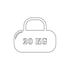 Poster - cargo of 20 kilograms icon. Element of measuring elements for mobile concept and web apps icon. Thin line icon for website design and development, app development