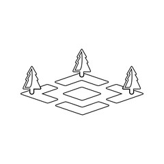 Poster - park with trees icon. Element of Park and landscape for mobile concept and web apps icon. Thin line icon for website design and development, app development