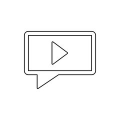 Poster - player icon. Element of web for mobile concept and web apps icon. Thin line icon for website design and development, app development