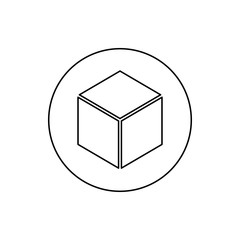 Poster - cube in a circle icon. Element of web for mobile concept and web apps icon. Thin line icon for website design and development, app development