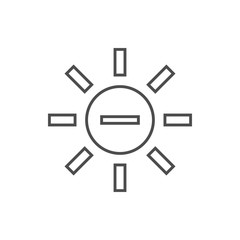 Poster - the sun with a minus sign icon. Element of web for mobile concept and web apps icon. Thin line icon for website design and development, app development