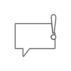 Poster - bubbles of communication with an exclamation mark icon. Element of web for mobile concept and web apps icon. Thin line icon for website design and development, app development