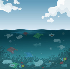 Wall Mural - An marine pollution background