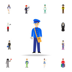 Poster - postman cartoon  icon. Detailed set of color profession icons. Premium graphic design. One of the collection icons for websites, web design, mobile app
