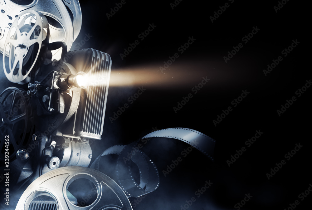 Projector Background Video movie concept background with projector Stock Illustration | Adobe Stock