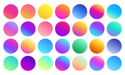 vivid gradient spheres. minimalist multicolor circles, abstract 80s vibrant colors and modern gradie