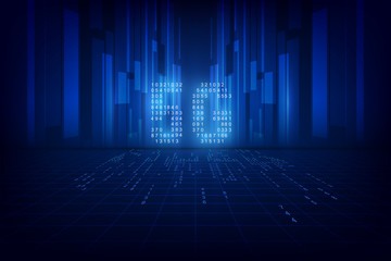 Poster - 5G technology background. Digital data as digits connected each other and form symbol 5G New generation internet . vector illustration