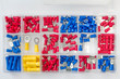 © Ariyaporn - Assorted wire crimp (Crimp terminal) connectors in a plastic box.