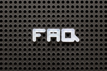 Wall Mural - Black color pegboard with white letter in word FAQ (Abbreviation of Frequently Asked Questions)