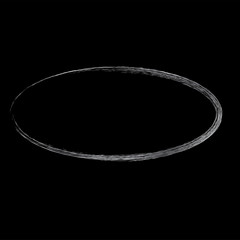 chrome oval frame, at black background