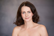 © elenavolf - Beauty cosmetology face. Girl facial portrait. Hydra cream and injection. Dermatology female model. Young woman