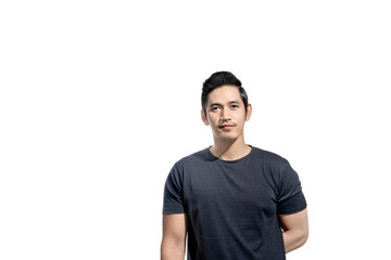 Poster - Portrait of asian man with black t-shirt