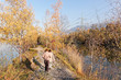 © hajes - Locals hiking at autumnal banks of Old Rhine