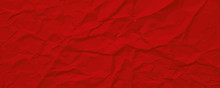 Red Wrinkled Paper Texture, Abstract Vector Background