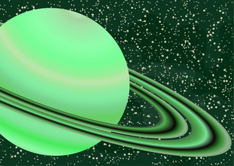Wall Mural - planet saturn with an asteroid belt. starry colorful space background for your design. fantasy, cart