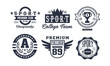 © topvectors - Sport college team logo design set, vintage premium sport club emblem or badge vector Illustration