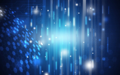 Wall Mural - blue technology background and abstract digital tech circle.copy space.