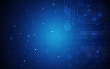 Wall Mural - blue technology background and abstract digital tech circle.copy space.