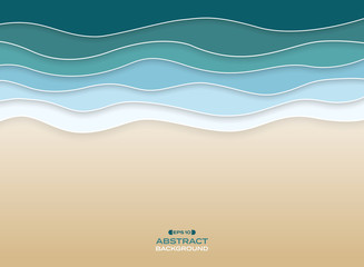 Abstract of coast sea wavy blue water color background.