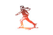 © drawlab19 - Skating, sport, ice, skate, action concept. Hand drawn isolated vector.