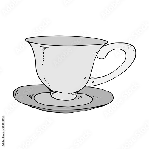 Tea Mug With A Saucer Vector Illustration Of A Tea Cup And Saucer