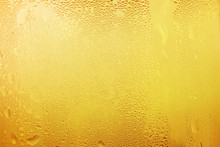 Water Vapor In Cold Drops Of Water On A Glass Of Beer , Droplets Misted Abstract Pattern Texture Background.
