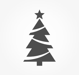 Wall Mural - christmas tree with star shape icon.