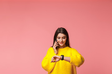 Sticker - Cheerful young girl wearing sweater