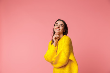 Sticker - Cheerful young girl wearing sweater