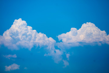 Beautiful heap clouds with clear blue sky