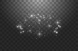 © denzelll - Vector white glitter wave abstract illustration. White star dust trail sparkling particles isolated on transparent background. Magic concept