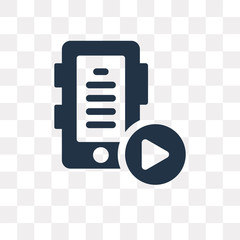 Sticker - Video player vector icon isolated on transparent background, Video player  transparency concept can be used web and mobile