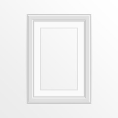 Wall Mural - Single white photo frame.