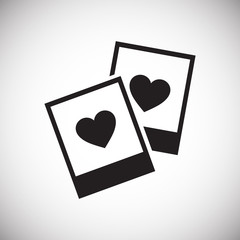 Poster - Photo cards heart icon on white background for graphic and web design, Modern simple vector sign. Internet concept. Trendy symbol for website design web button or mobile app