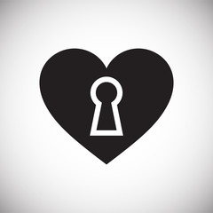 Poster - Heart pad lock icon on white background for graphic and web design, Modern simple vector sign. Internet concept. Trendy symbol for website design web button or mobile app