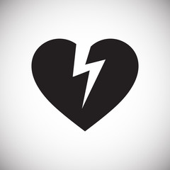 Poster - Broken heart icon on white background for graphic and web design, Modern simple vector sign. Internet concept. Trendy symbol for website design web button or mobile app