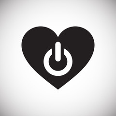 Poster - Heart power button icon on white background for graphic and web design, Modern simple vector sign. Internet concept. Trendy symbol for website design web button or mobile app