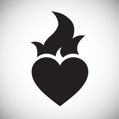 Poster - Burning heart icon on white background for graphic and web design, Modern simple vector sign. Internet concept. Trendy symbol for website design web button or mobile app